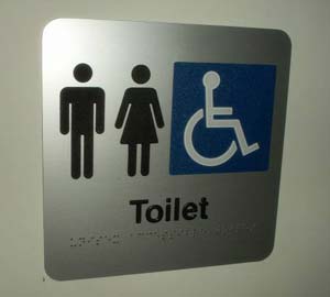 Disabled toilet door sign